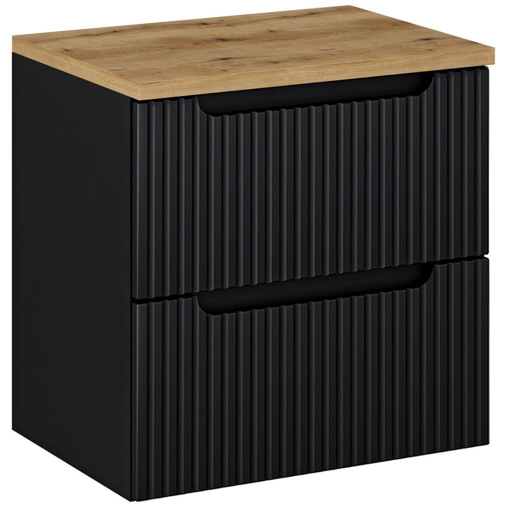 Lomadox Waschbeckenschrank NEWPORT-56-BLACK 60 cm Waschtisch-Unterschrank günstig online kaufen