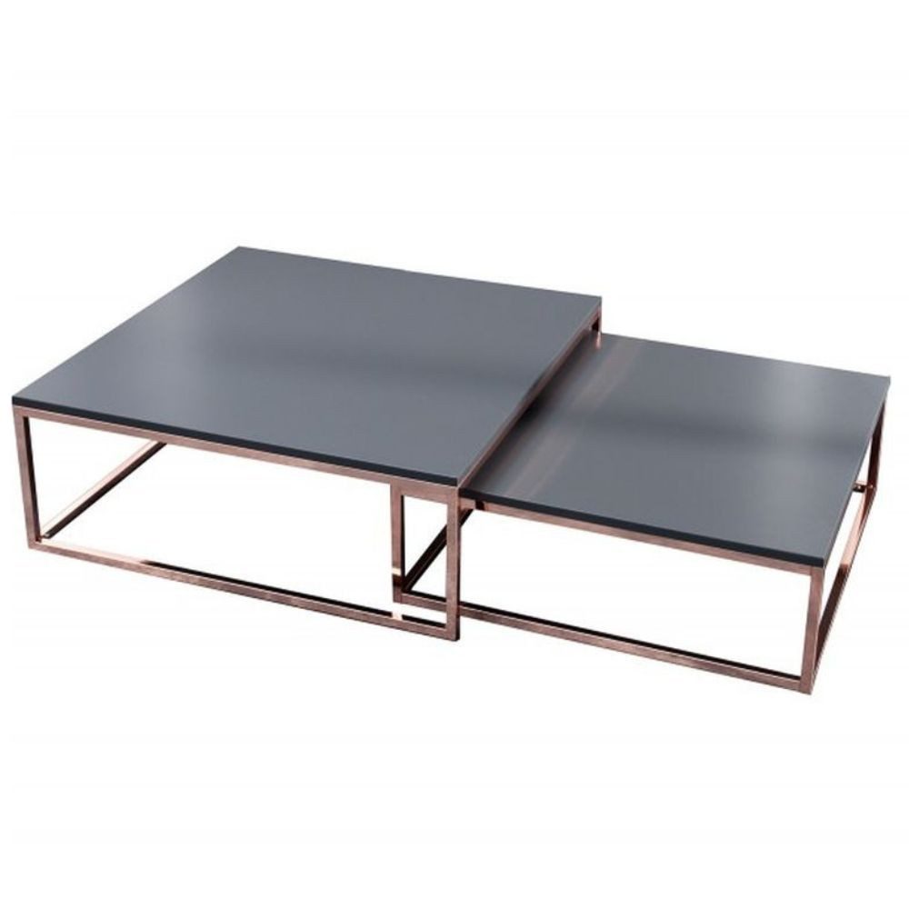 Couchtisch 2er Set Design Couchtisch MENTO anthrazit kupfer 75cm