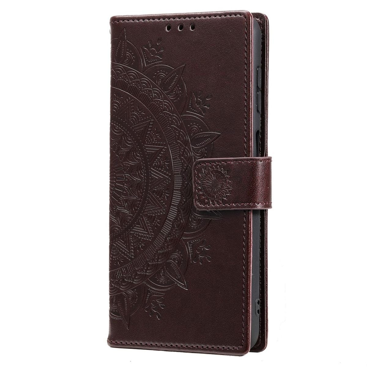CoverKingz Handyhülle Hülle für Samsung Galaxy A34 5G Handyhülle Flip Case Cover Etui 16,65 cm (6,6 Zoll), Klapphülle Schutzhülle mit Kartenfach Schutztasche Motiv Mandala