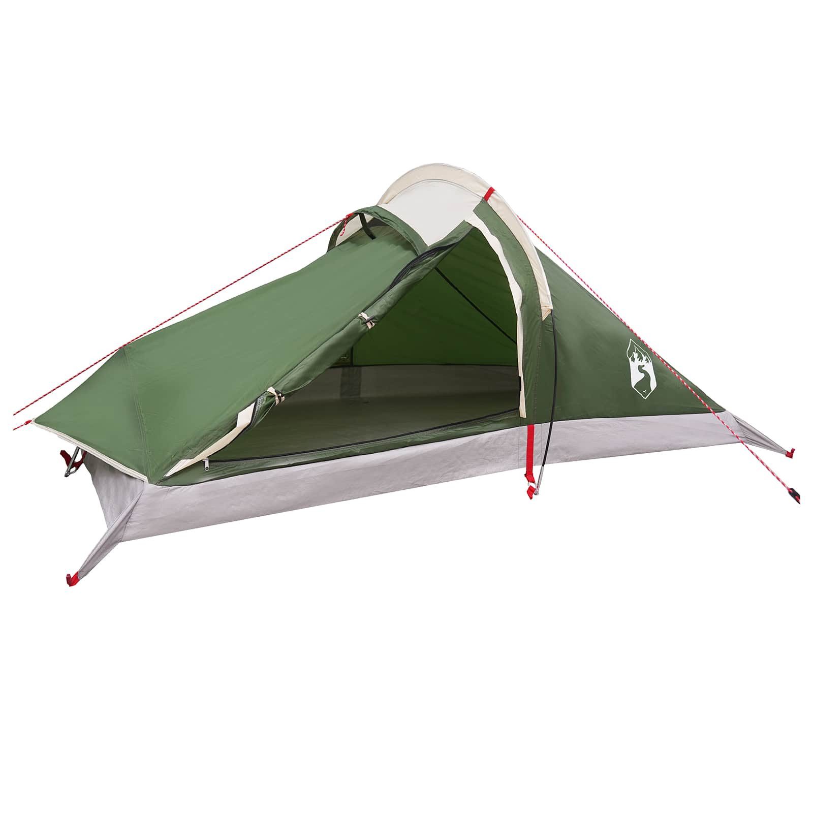 vidaXL Kuppelzelt Trekkingzelt Grün 4-Personen 185T Polyester mit PU-Beschichtung, (1 tlg)