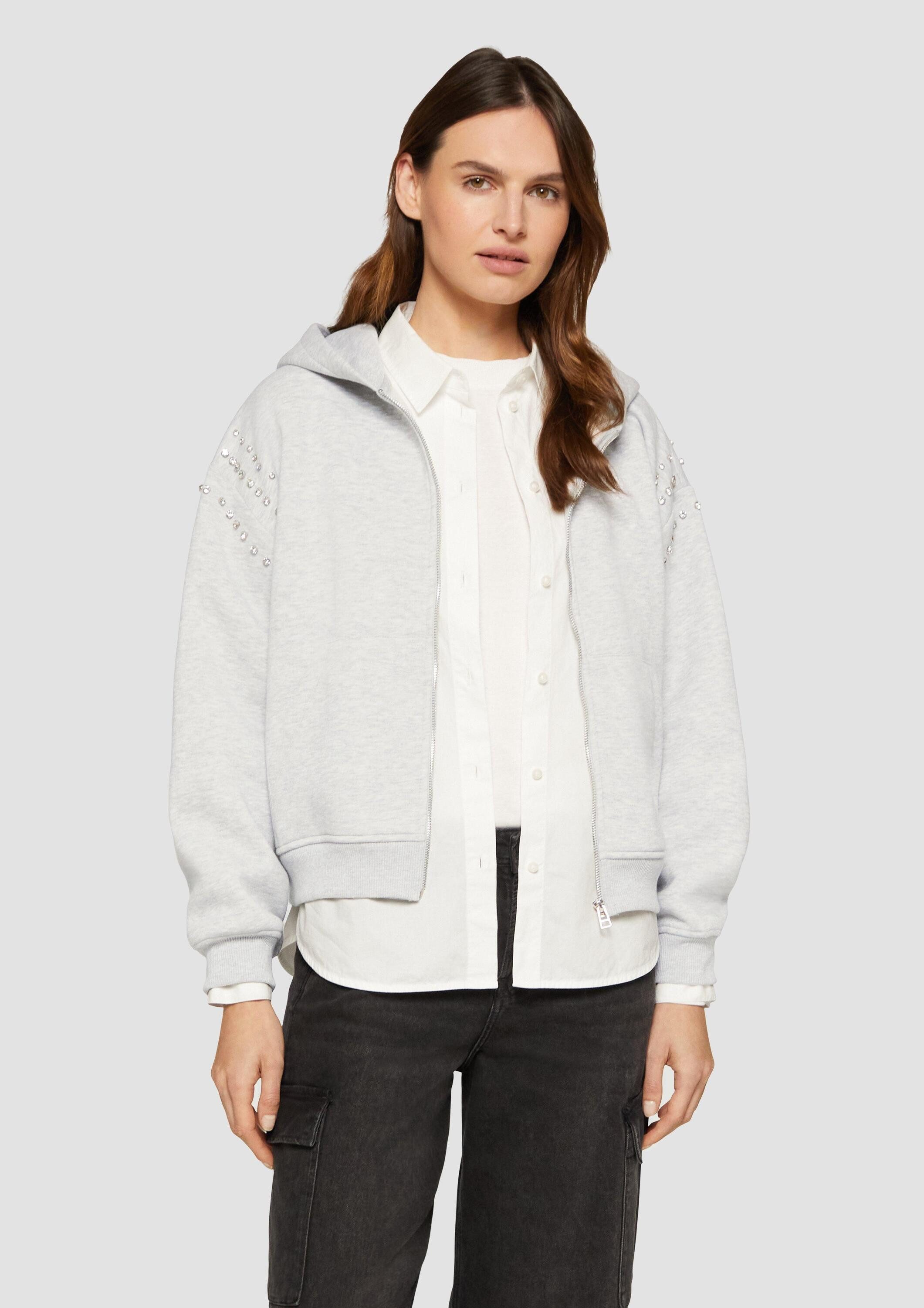 s.Oliver Sweatshirt Sweatshirt Kapuzen-Sweatshirt mit Schmucksteinen günstig online kaufen