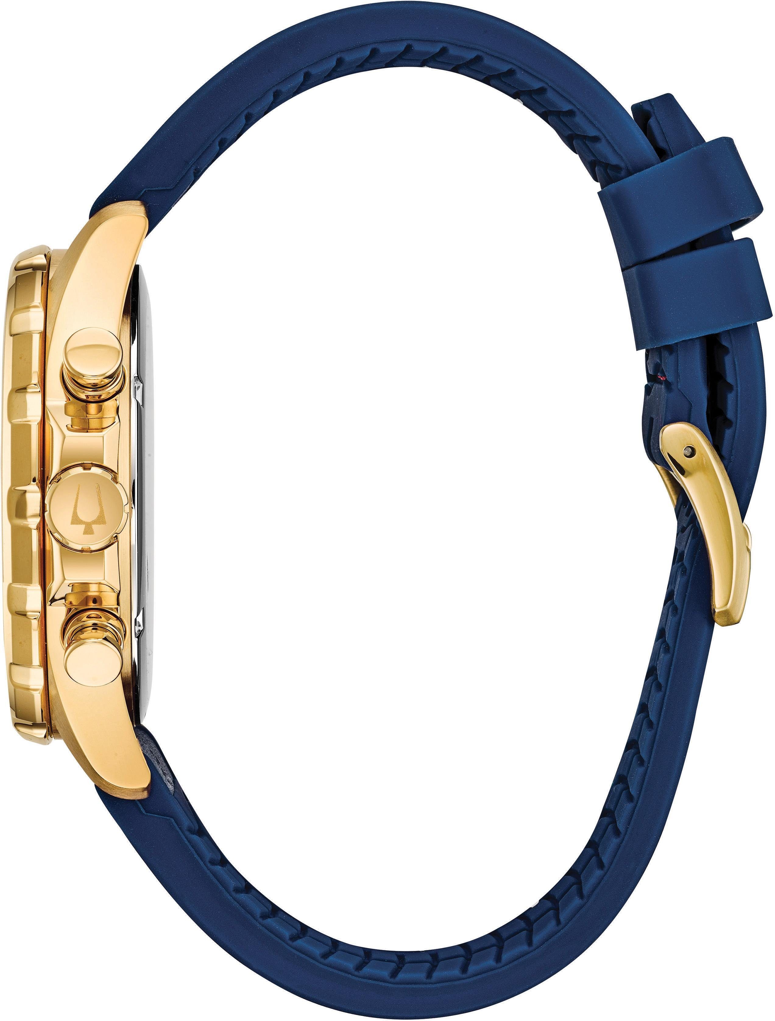 Bulova Chronograph Marine Star 97B168, Armbanduhr, Quarzuhr, Herrenuhr, Lederarmband, Datum