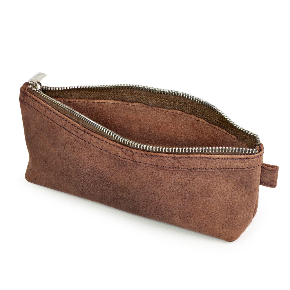 Jahn-Tasche Pencilbag Schlampermäppchen / Taschenorganizer Gr. M Leder Braun Jahn-Tasche 010