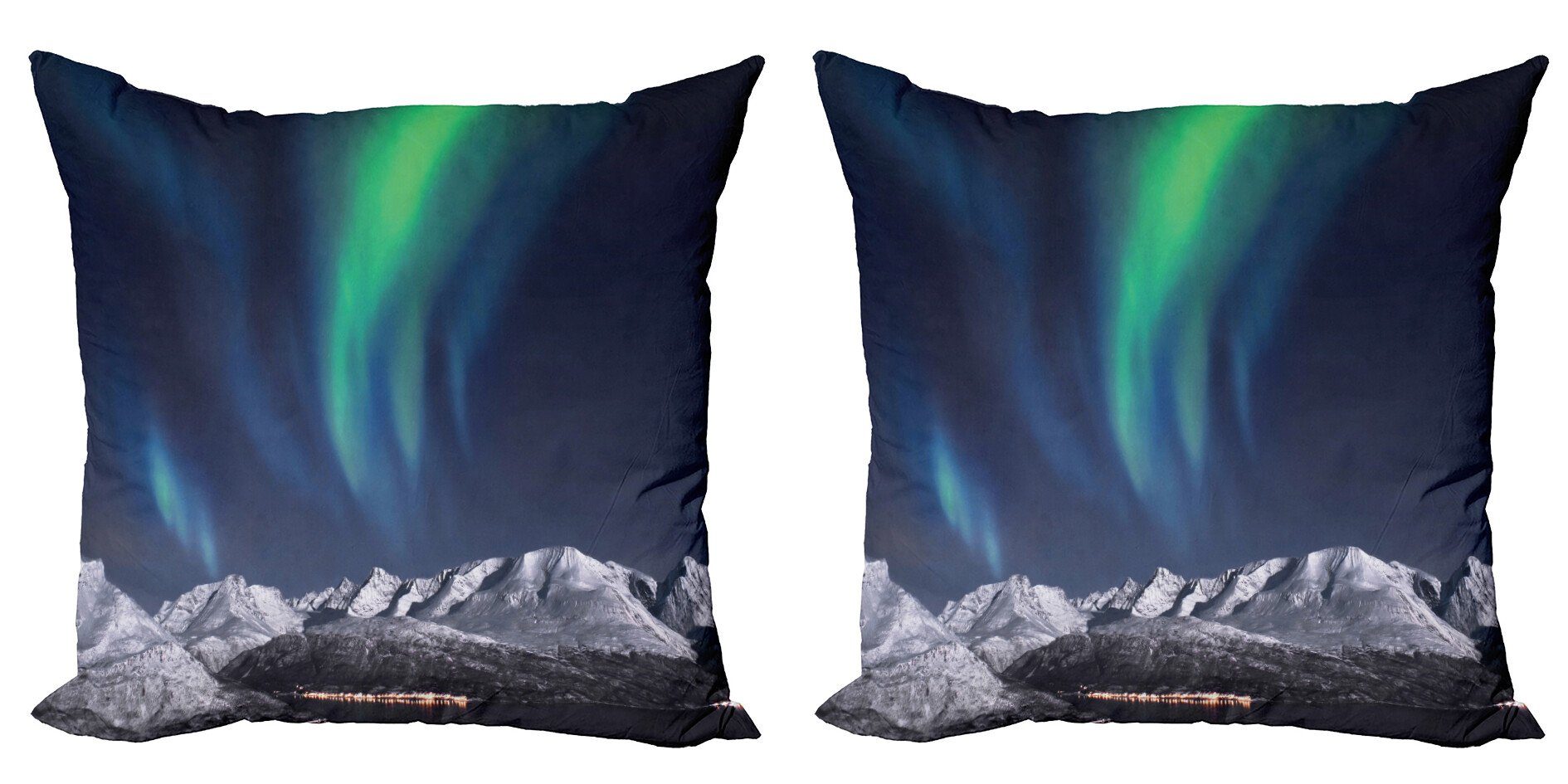Sonnen Digitaldruck, Stück), Nacht Kissenbezüge Himmel Accent (2 Doppelseitiger Abakuhaus Modern Norwegen Northern