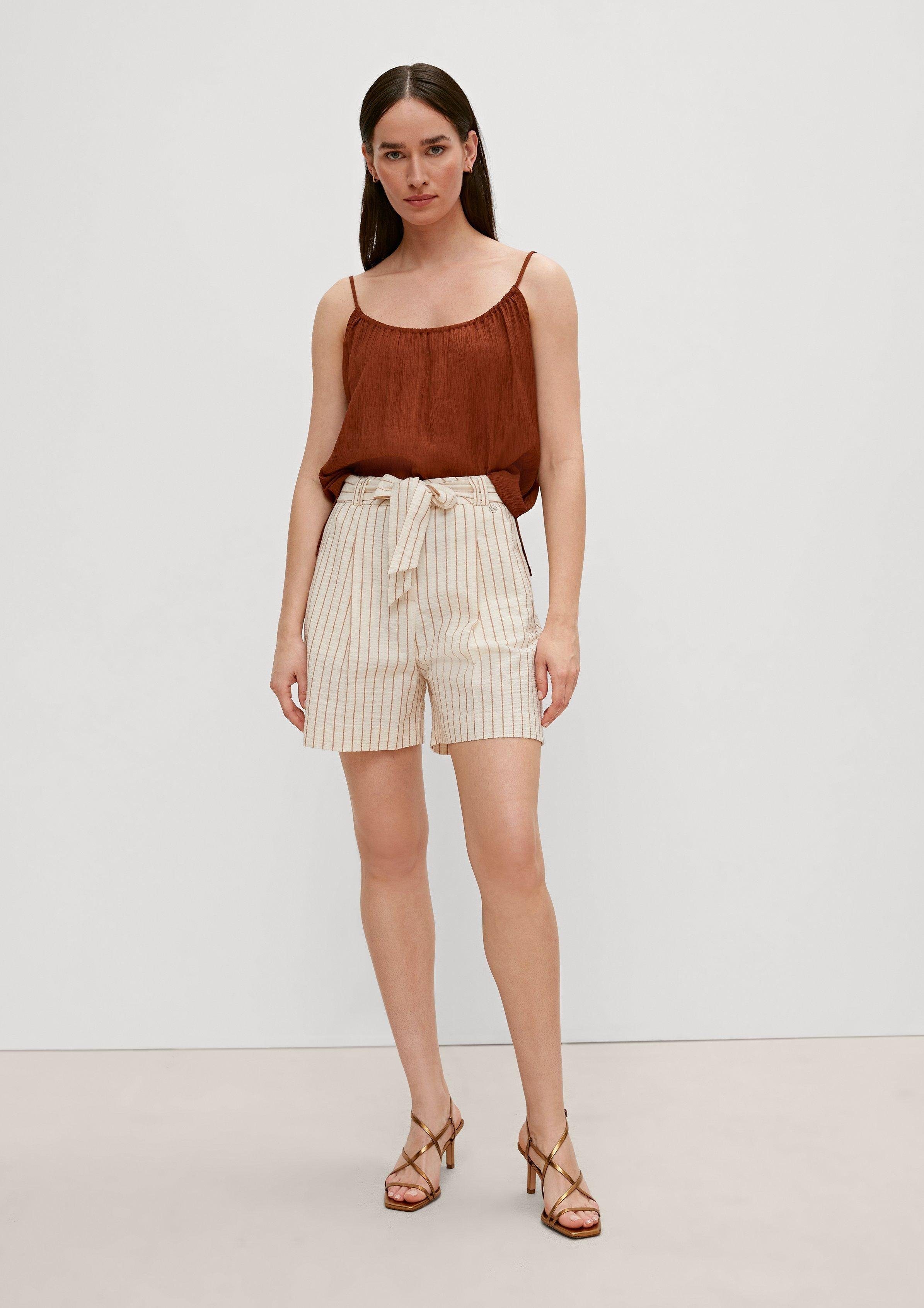 Comma Hose & Shorts Regular: Shorts mit Streifen und Schleife