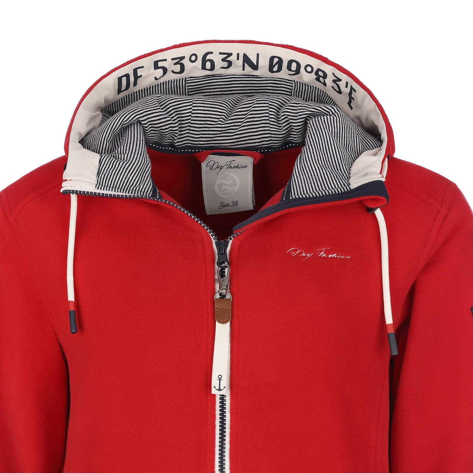 Dry Fashion Fleecejacke Norden Damen Jacke Norden mit Kapuze - Windabweisend mit taillierten Schnitt