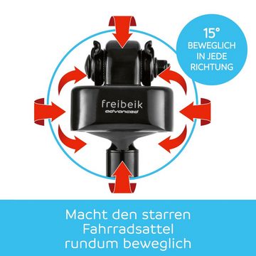 FREIBEIK Fahrradsattel advanced - Das bewegliche Sattelgelenk 2.0 (2-tlg), freie Hüftbewegung, erleichtert den Schulterblick