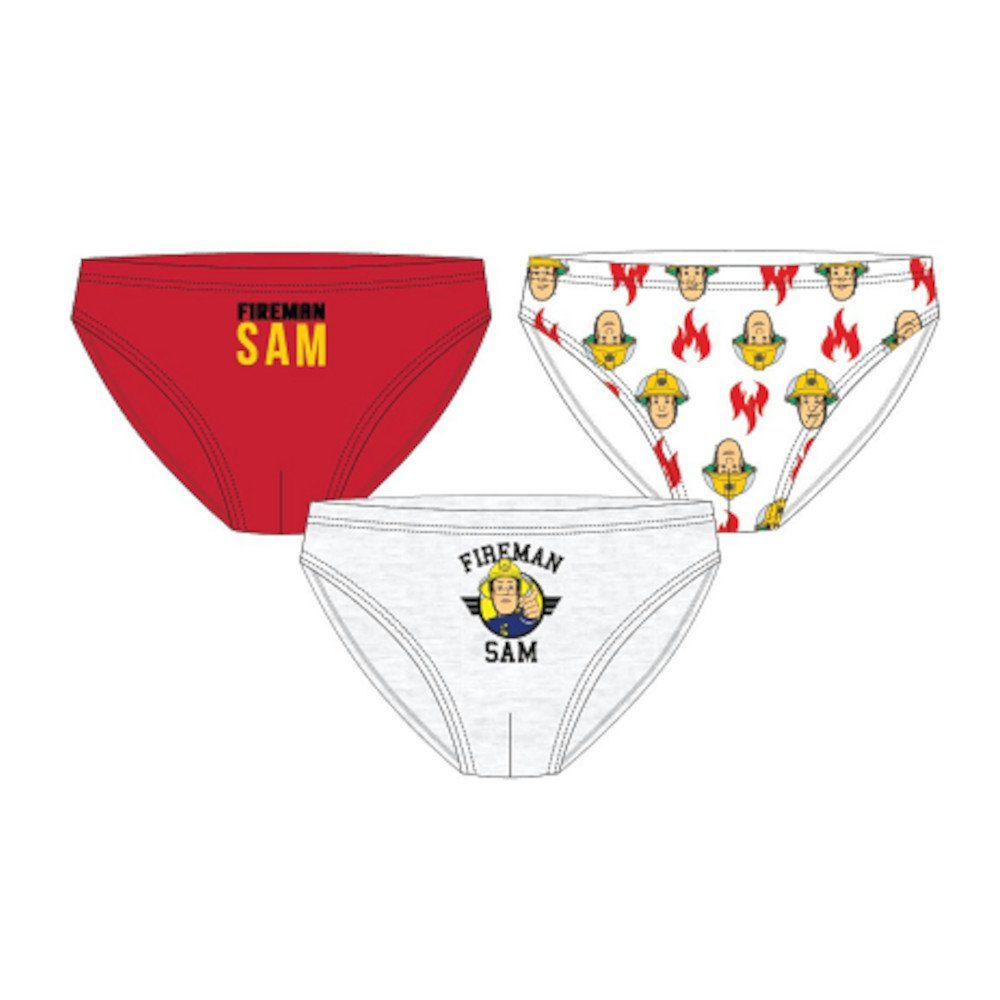 Feuerwehrmann Sam Slip Feuerwehrmann Sam Jungen-Slips, 3er-Pack, Rot • Grau • Weiß (Packung, 3-St)