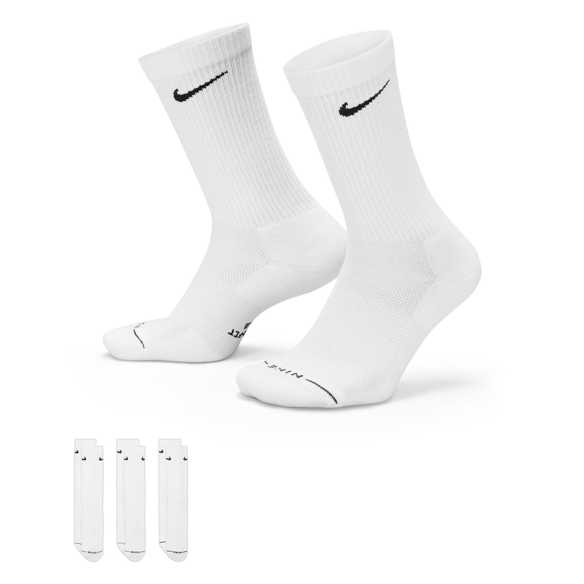 Nike Sportsocken U NK ED ELVD CRW 3P - 144 für sportliche Aktivitäten, sportlicher Stil, angenehmes Tragegefühl