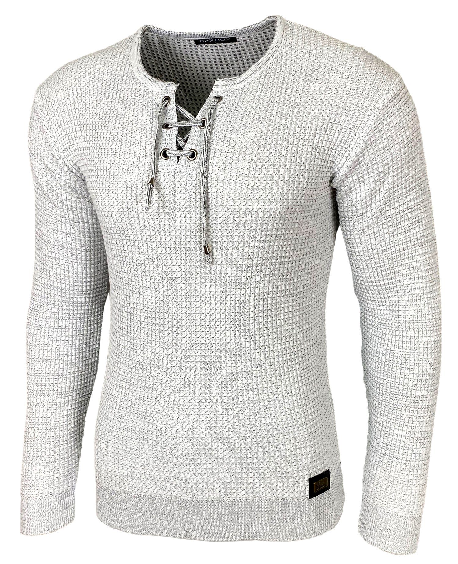 Baxboy Strickpullover Baxboy Herren Pullover Rundkragen Moderner Feinstrick günstig online kaufen