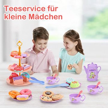 Daisred Lernspielzeug Teeservice Kinder Spielzeug Tragekoffer Geschenke Mädchen