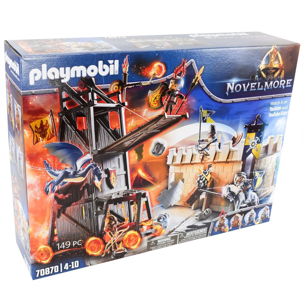 Playmobil® Playmobil 70870 Novelmore Angriffsturm & Ritter-Verteidigungsmauer Spielbausteine, (149 St., 70870)