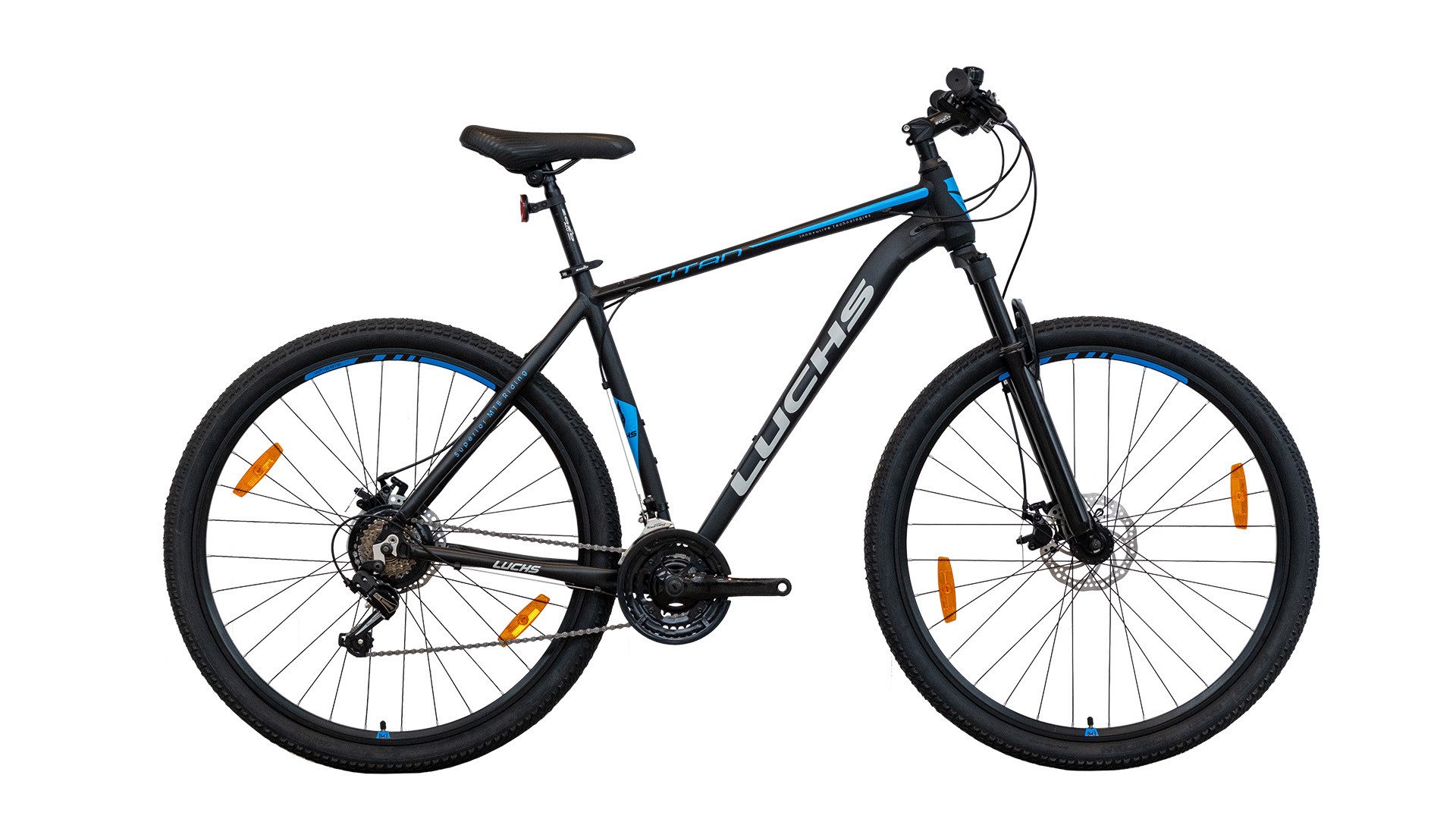 LUCHS Mountainbike Titan MTB 27,5" & 29" Scheibenbremsen Aluminiumrahmen Jungen & Herren, 21 Gang Shimano, Kettenschaltung, Scheibenbremsen – Aluminiumrahmen – Für Jungen & Herren