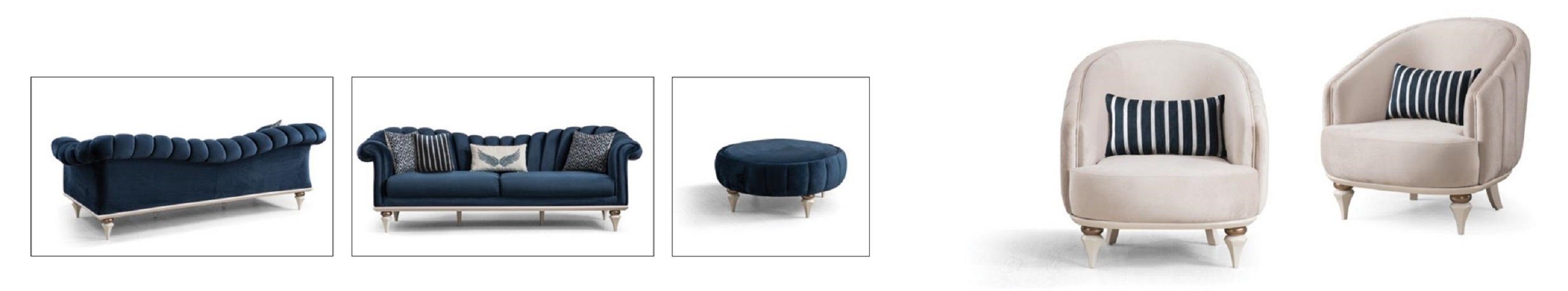italienischer Stil Thron Modern Sessel Sessel Luxus Polster Echtholz JVmoebel Möbel