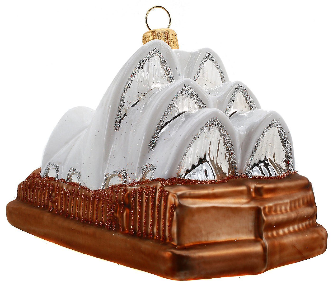 Hamburger Weihnachtskontor Christbaumschmuck Sydney Opera House, Dekohänger - mundgeblasen - handdekoriert