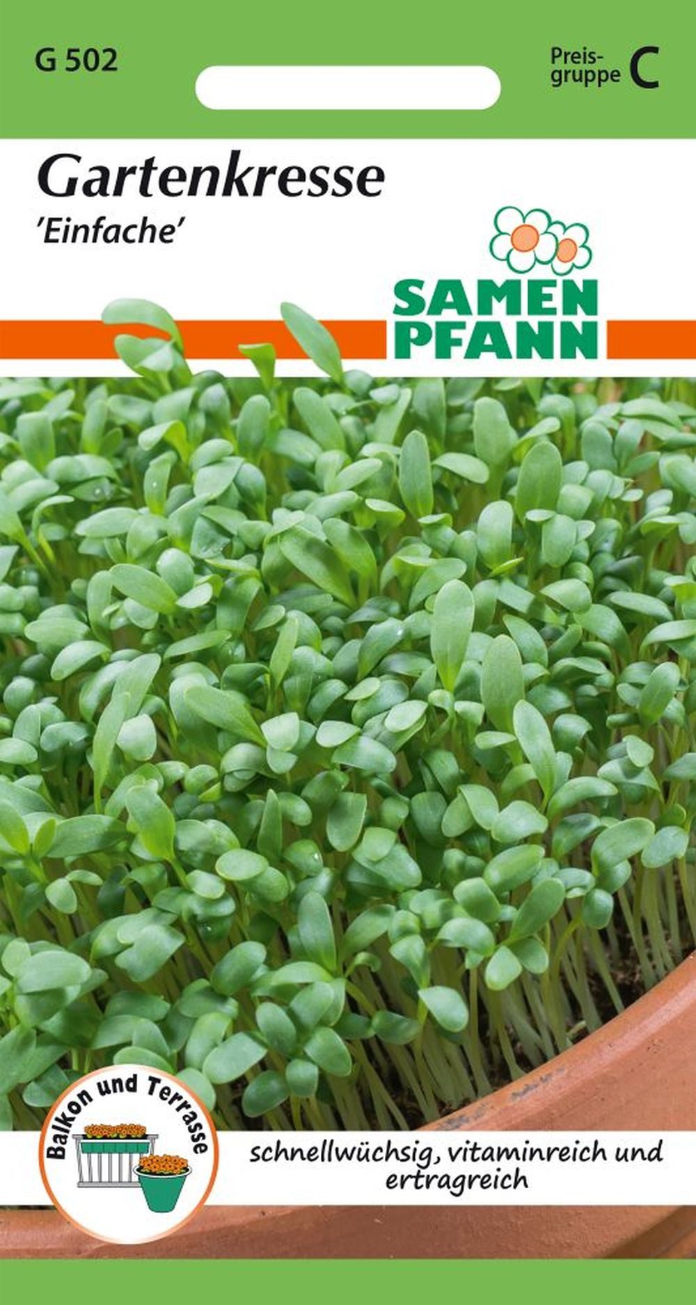 SAMEN PFANN Kräutersamen Klassische Gartenkresse - schnellwüchsig vitaminreich ertragreich, Lepidium sativum