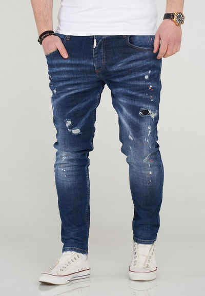 behype Slim-fit-Jeans ELEAN mit lässigen Used-Elementen