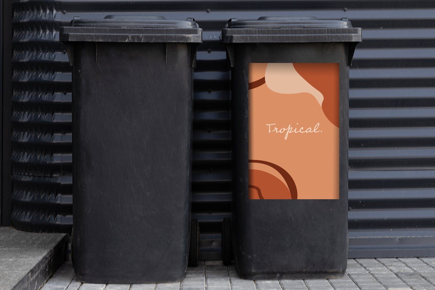 Container, St), - Mülleimer-aufkleber, Abfalbehälter (1 Mülltonne, Wandsticker Tropisch Zitat Sommer - MuchoWow Sticker,