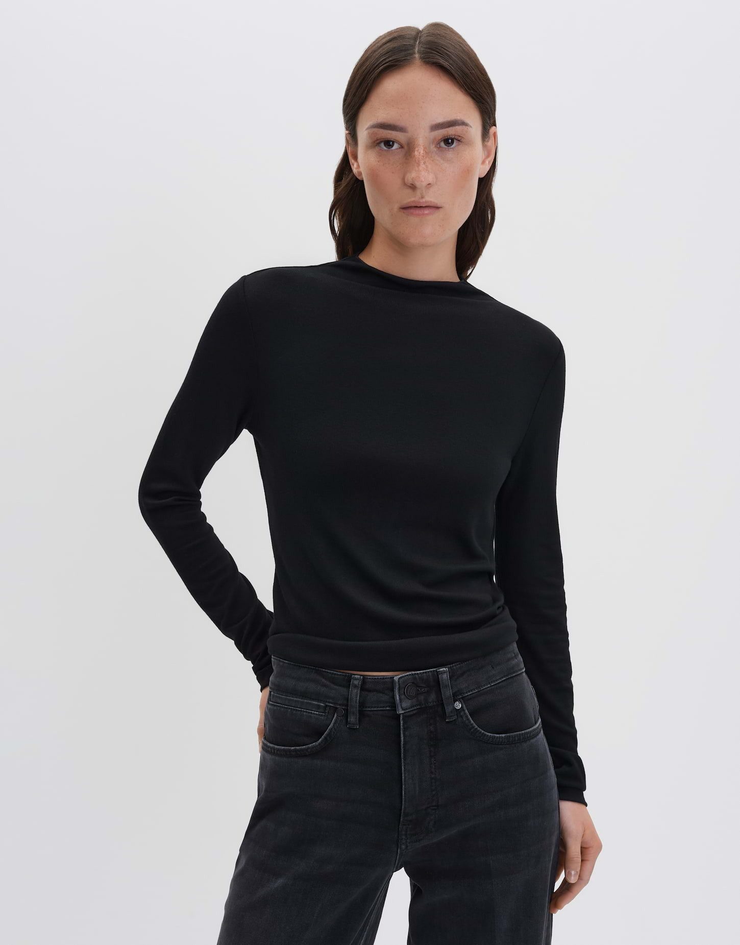 someday Longsleeve KARINN SOFT aus nachhaltigem Viskose Mix schmale Passform, figurbetont geschnitten