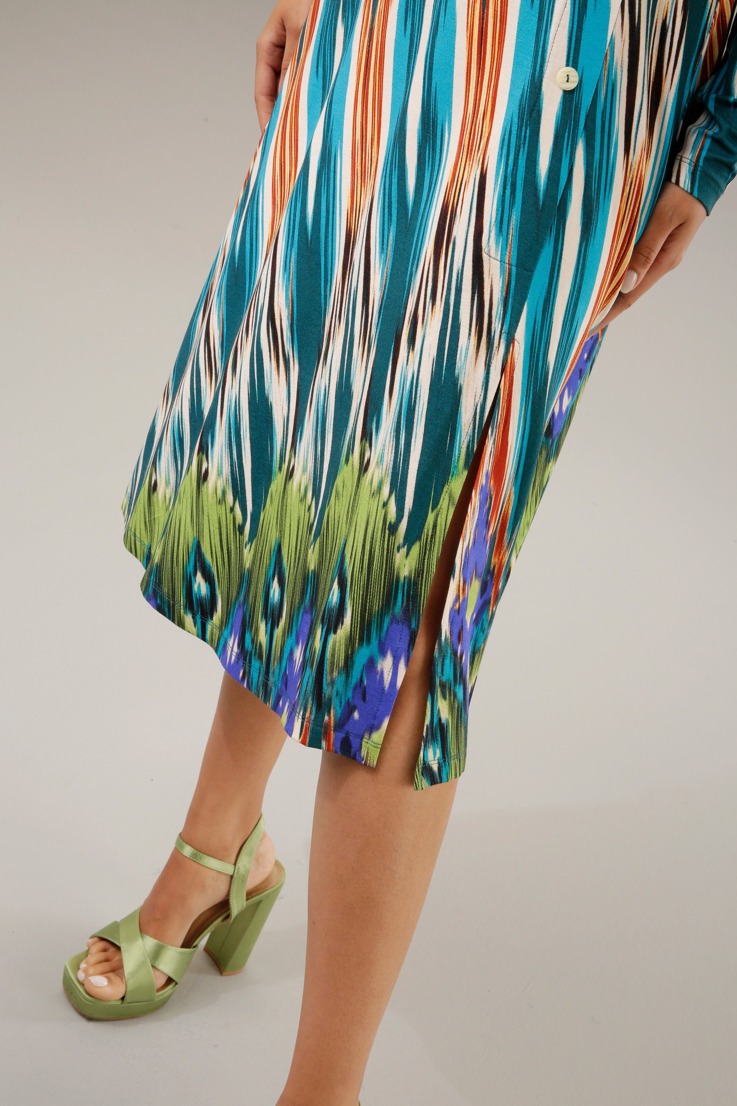 Aniston CASUAL Jerseykleid mit farbenfrohem Ethno-Druck Unikat ein jedes - Teil
