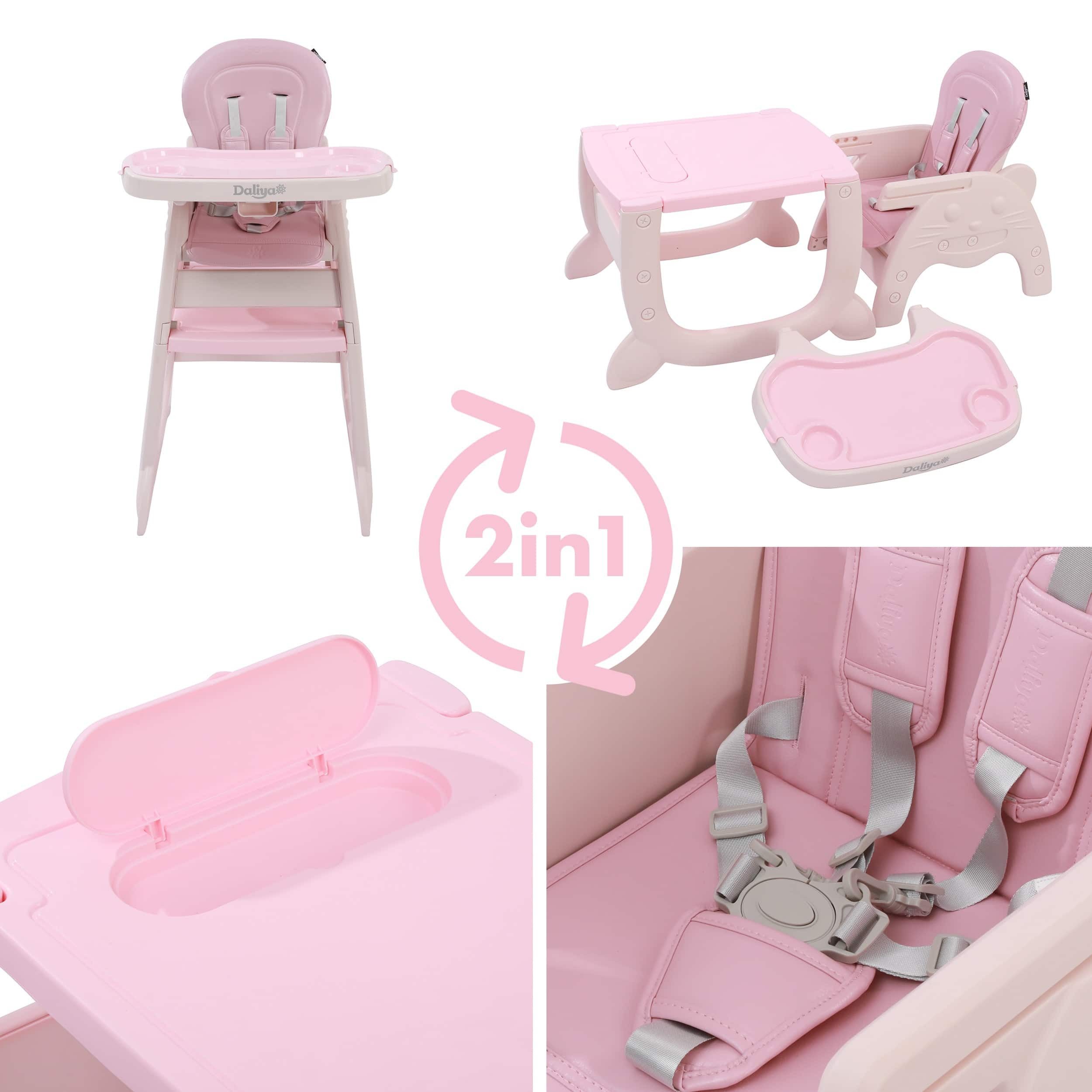 Daliya® Kombihochstuhl MULTIHOK 4in1 Baby- & Kinderhochstuhl, Spieltisch mit Kinderstuhl (Set, 3 St), Kinderhochstuhl wandelbar zu Spieltisch oder Lerntisch mit Kinderstuhl