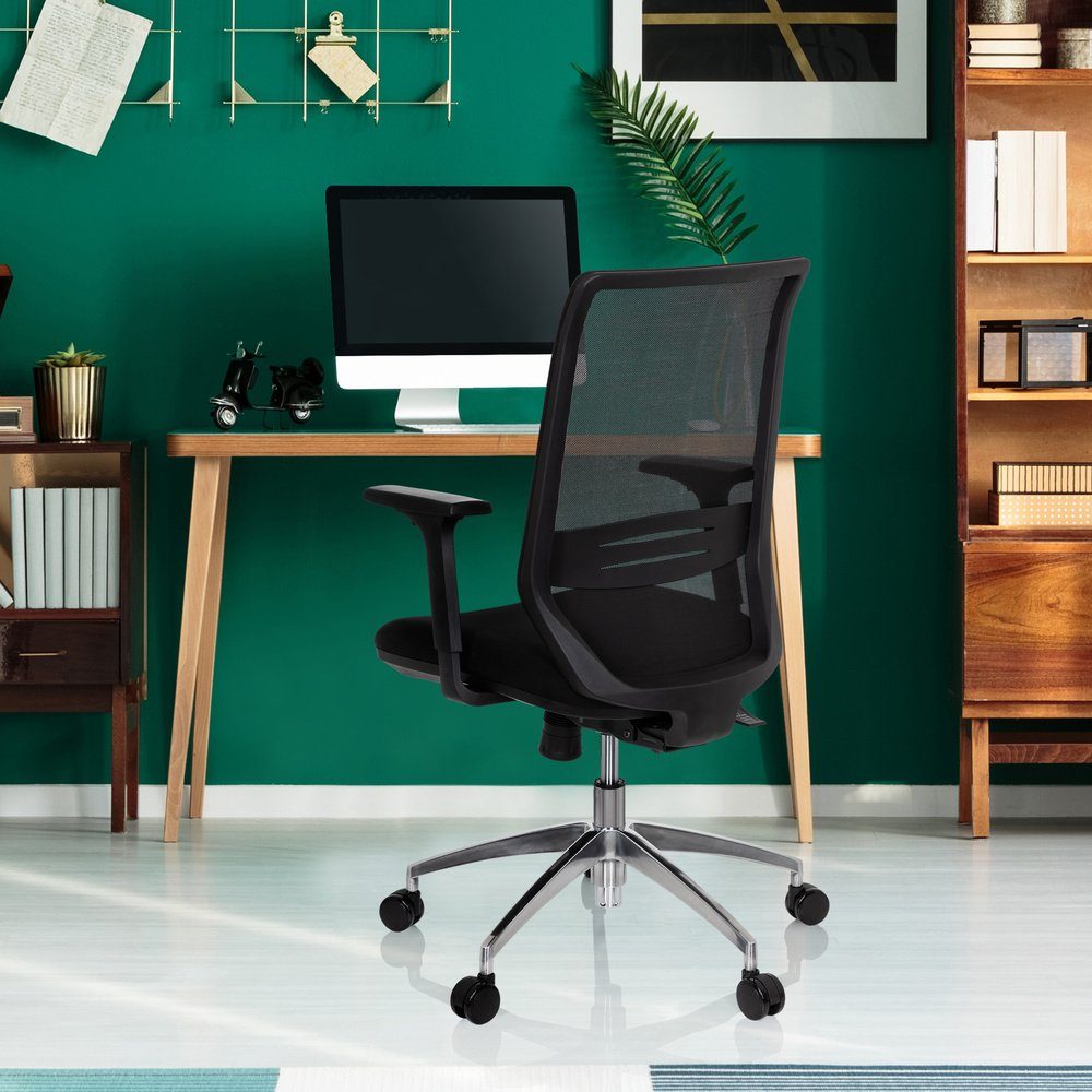 hjh OFFICE Schreibtischstuhl PROFONDO Stoff/Netzstoff ergonomisch Drehstuhl Profi St), (1 Bürostuhl Schwarz