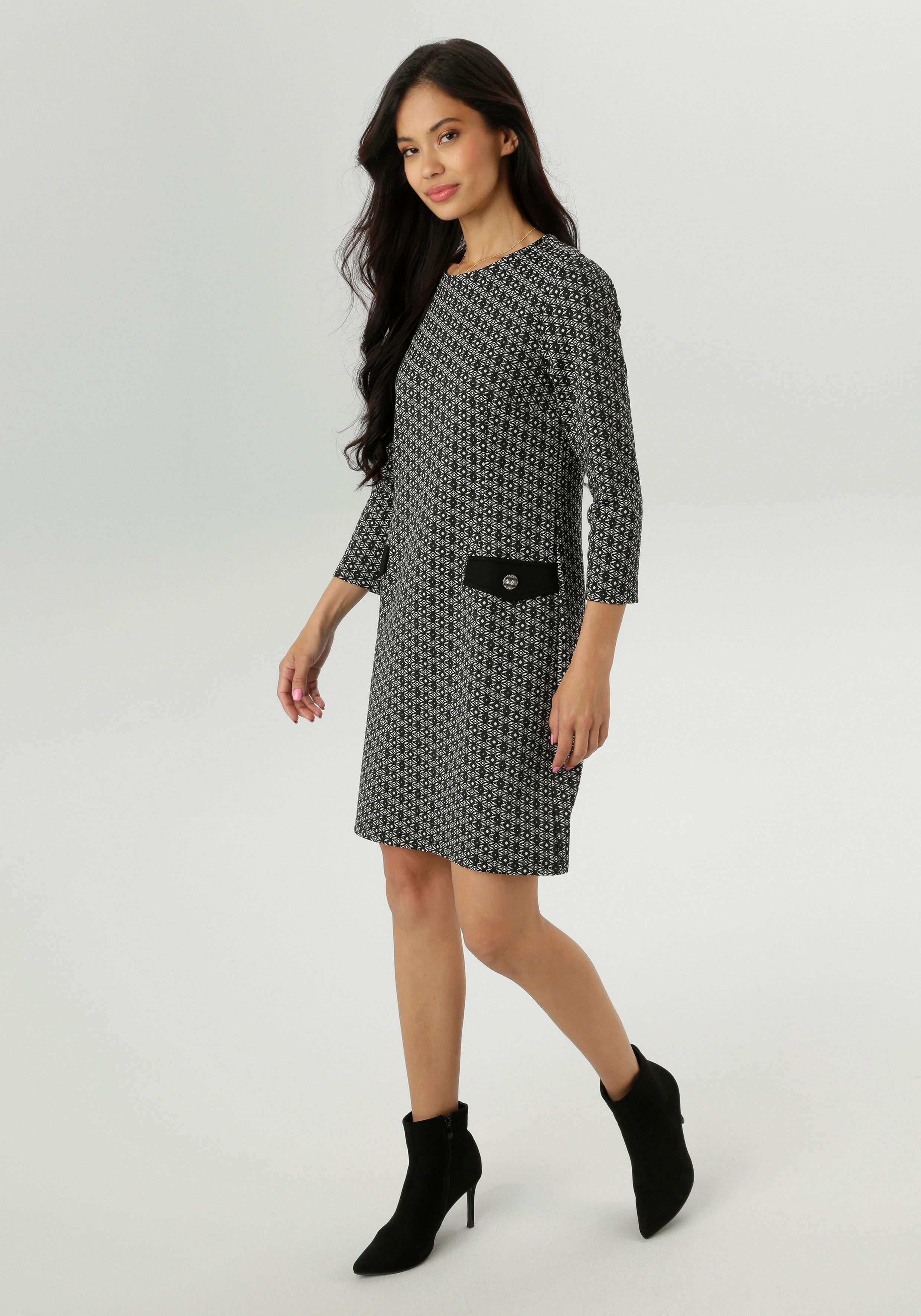 Aniston SELECTED Etuikleid mit grafischer Jacquardmusterung günstig online kaufen