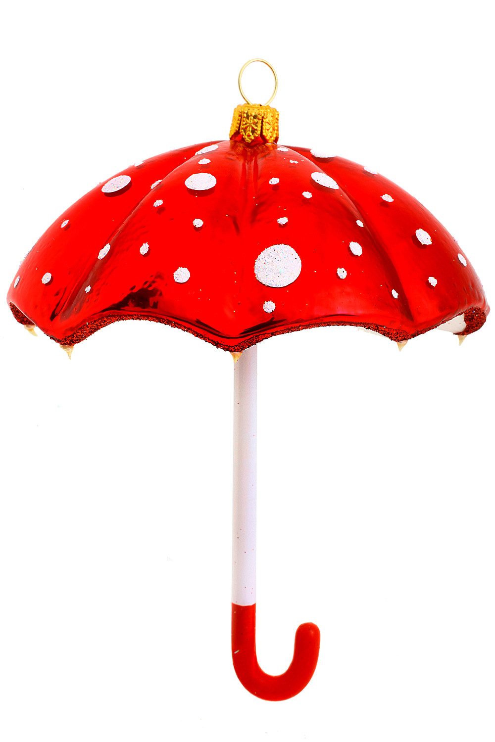 Hamburger Weihnachtskontor Weihnachtsbaumkugel Regenschirm, Dekohänger - mundgeblasen - handdekoriert