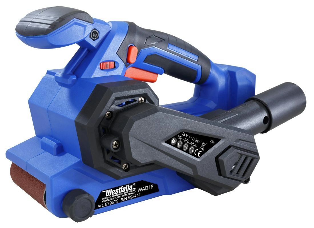 Westfalia Werkzeug Akku-Bandschleifer Bandschleifer WABS18 18 Volt (ohne Akku und Ladegerät)