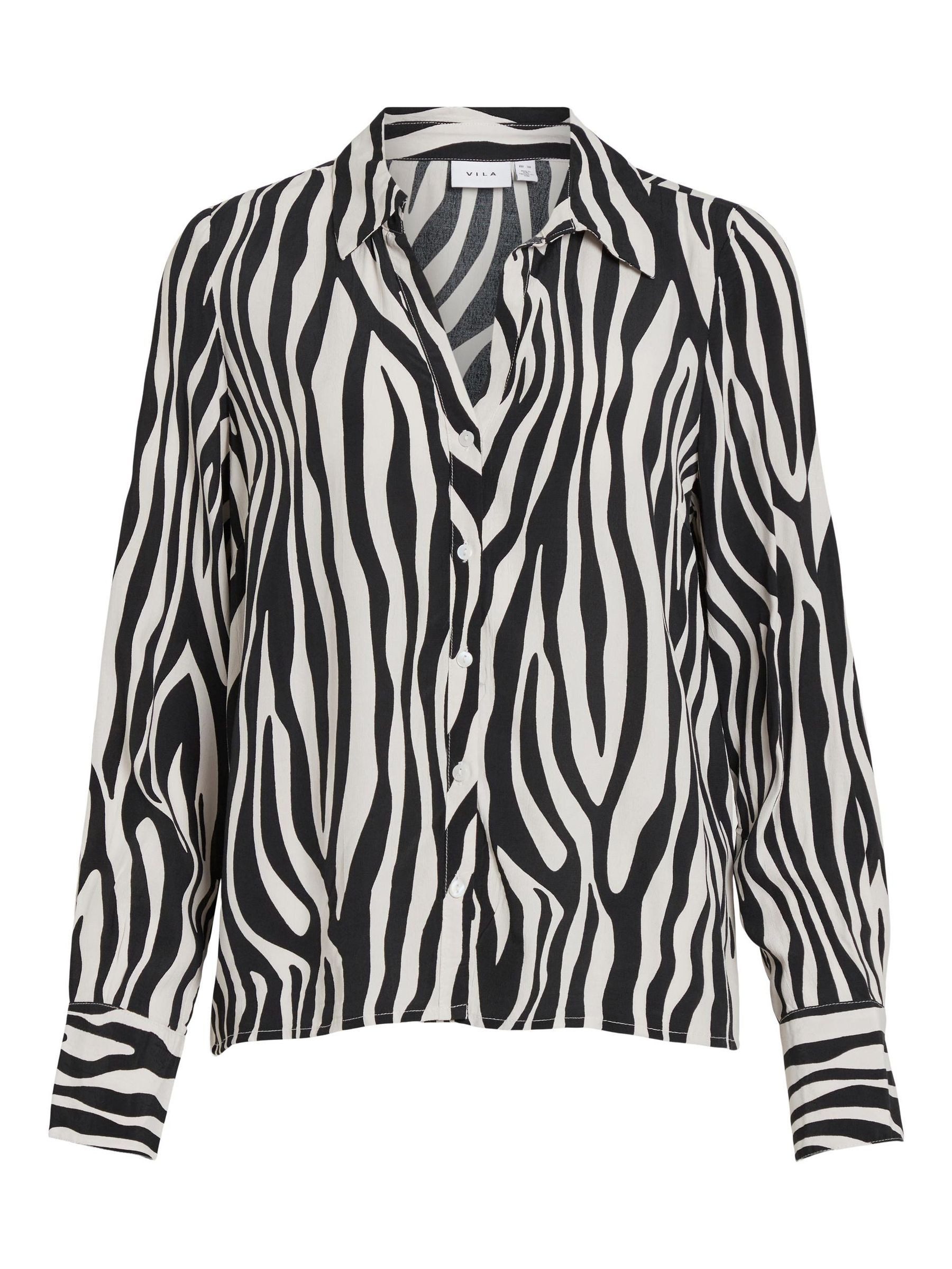 Vila Blusenshirt mit V-Ausschnitt & Knopfleiste VIFINI VIFINI BUTTON L/S SHIRT - NOOS