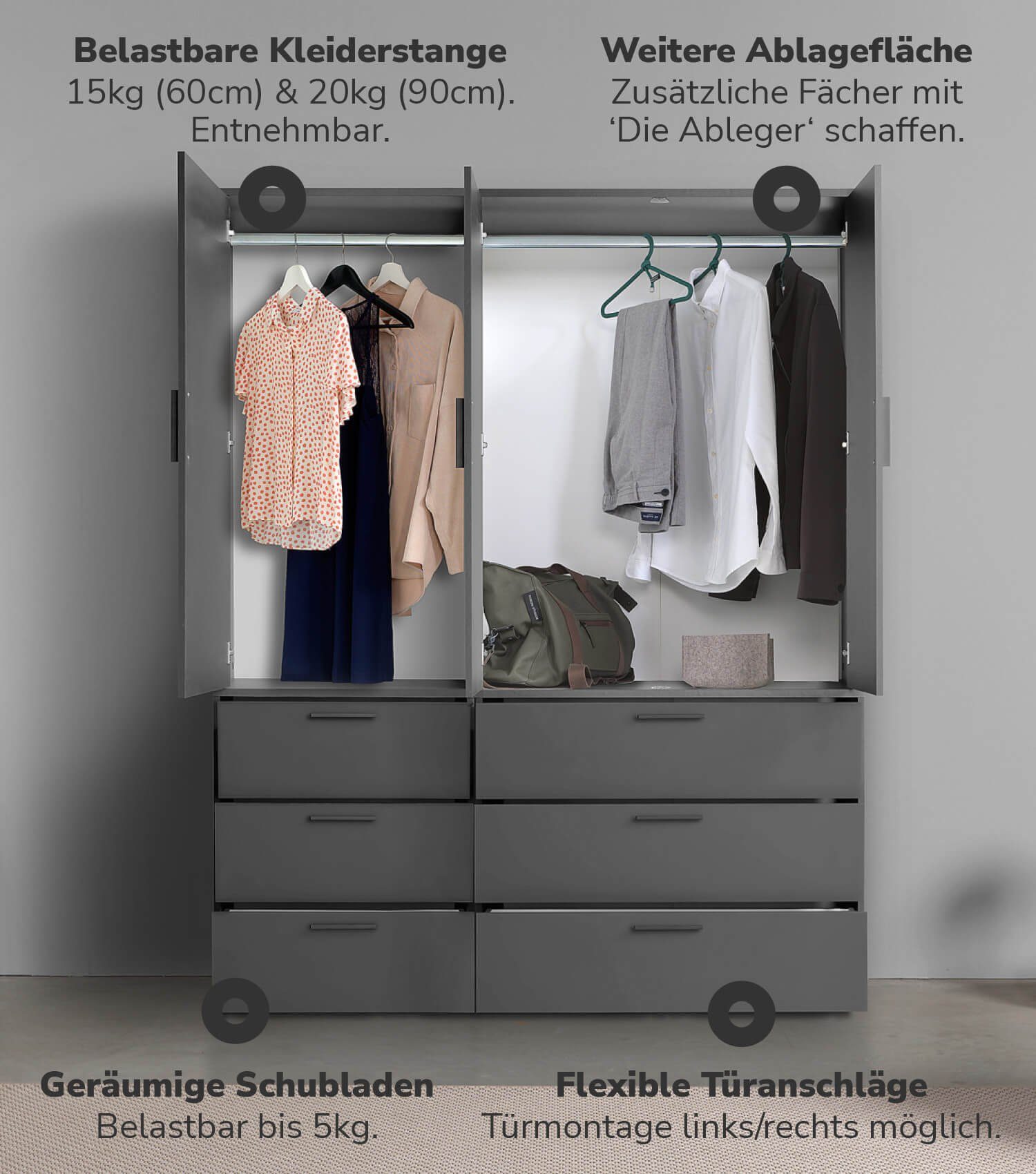 mokebo Kleiderschrank Der Grenzenlose (3-Türig & günstig online kaufen