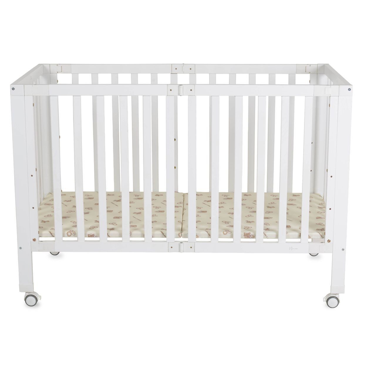 Cangaroo Komplettbett Baby Gitterbett Nova Holz, faltbar, höhenverstellbar, Matratze, Räder