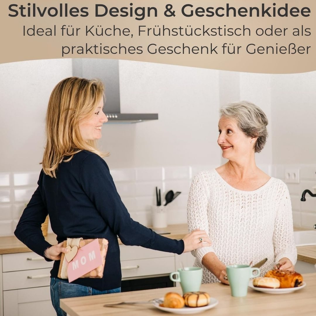 Topanbieter999 Eierköpfer rostfreier Edelstahl, sauberer Schalenschnitt, Federmechanismus, (ideal für 2 Personen, 5-tlg Set besteht aus 2 Eierbecher, 2 Löffel u – Bild 5 von 5