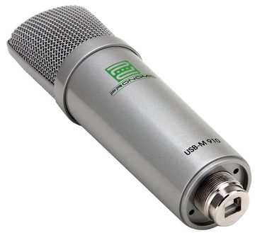 Pronomic Mikrofon USB-M 910 Podcast USB-Studiomikrofon Plug & Play (Kondensatormikrofon, 3-tlg), Inkl. Mikrofonspinne, Etui und 1,7 m USB-Kabel