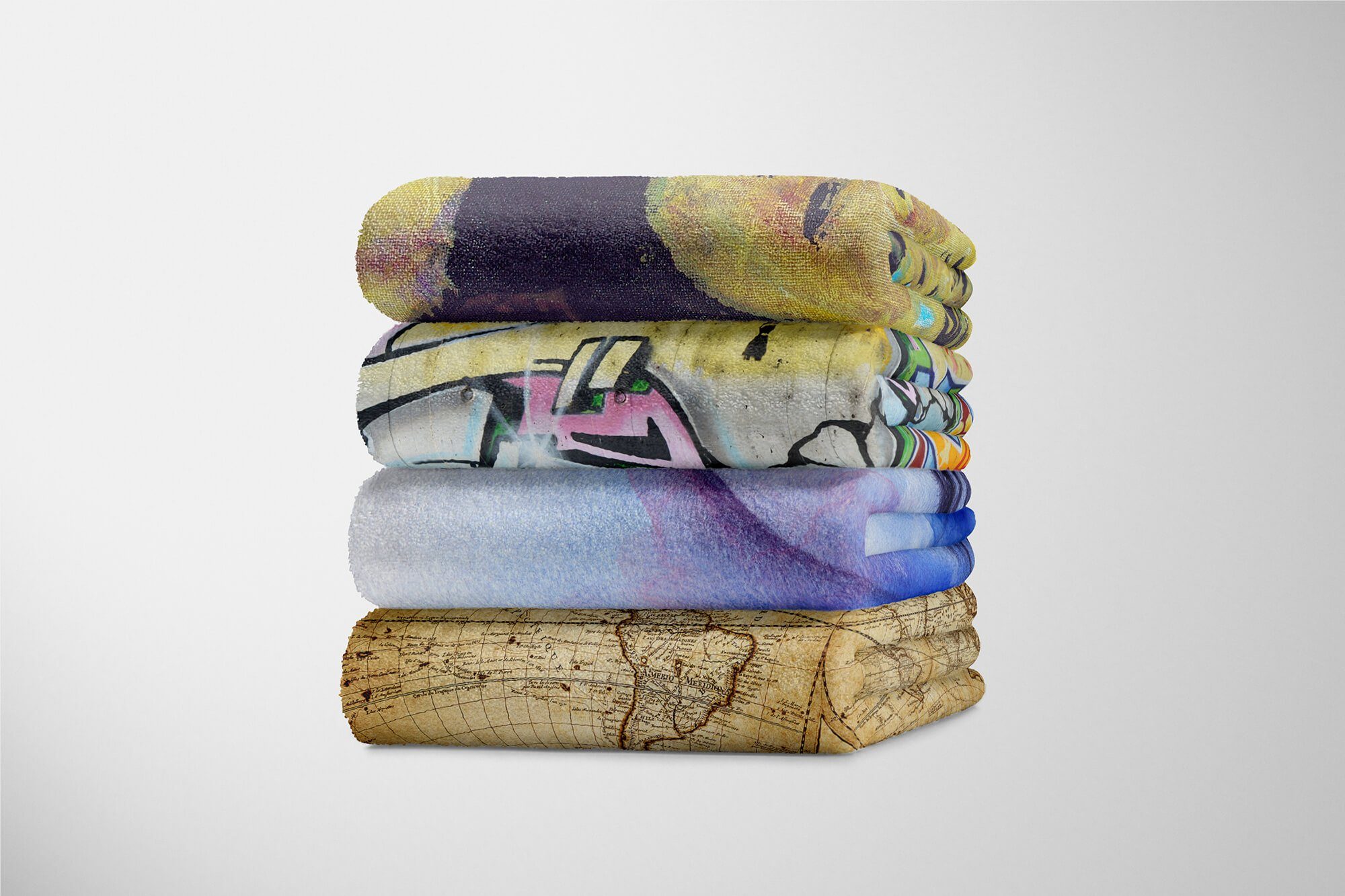 Sinus Art Handtücher Handtuch mit Abs, (1-St), Saunatuch Kuscheldecke Baumwolle-Polyester-Mix Strandhandtuch Handtuch Frauen Fotomotiv Porträt