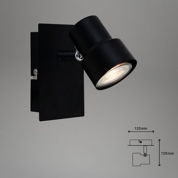 Briloner Leuchten LED Wandleuchte 2861-015, LED wechselbar, Warmweiß, Wandleuchte dreh- und schwenkbar, GU10, schwarz