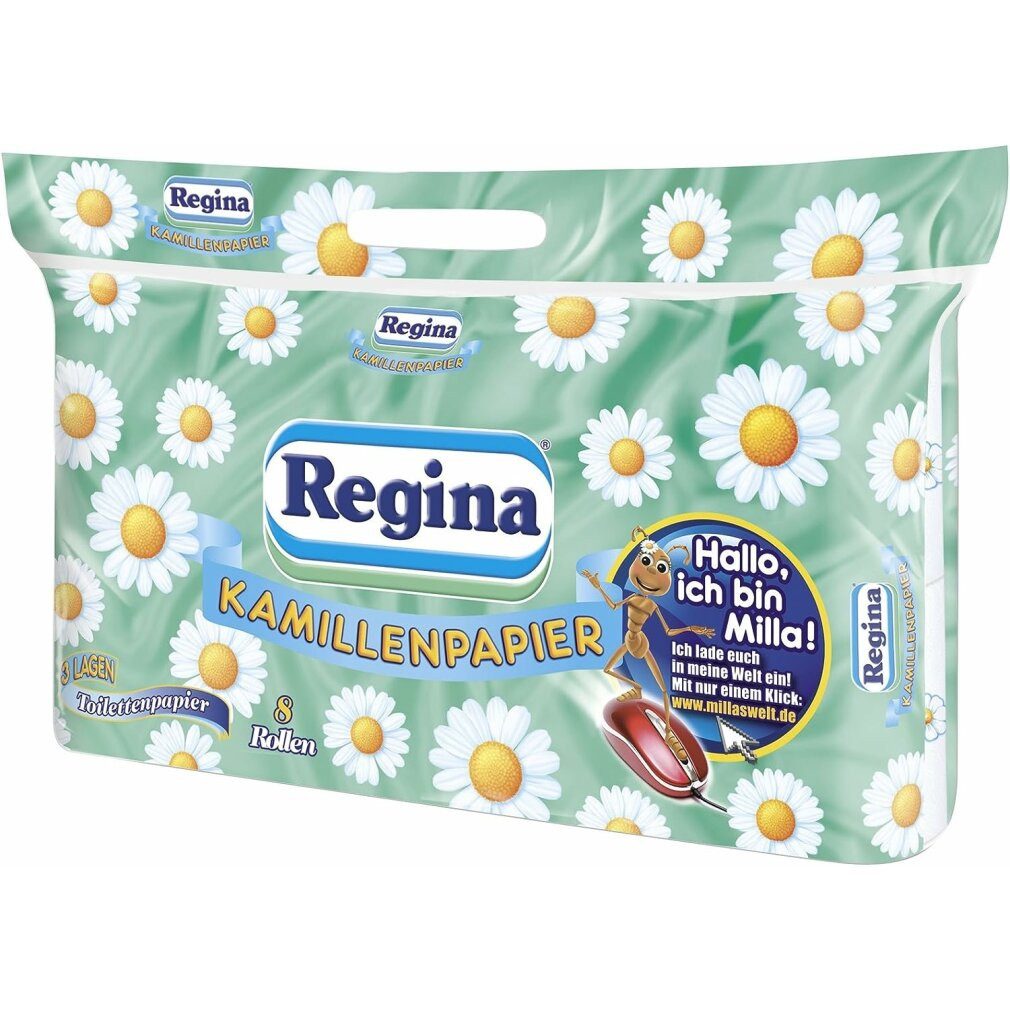 Regina Toilettenpapier Toilettenpapier Kamillenpapier 3-lagig 8 Rollen