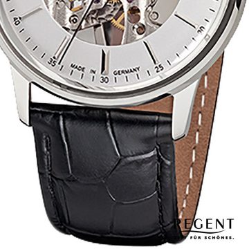 Regent Quarzuhr Regent Herren Uhr GM-1455 Leder, Herren Armbanduhr rund, mittel (ca. 38mm), Lederarmband