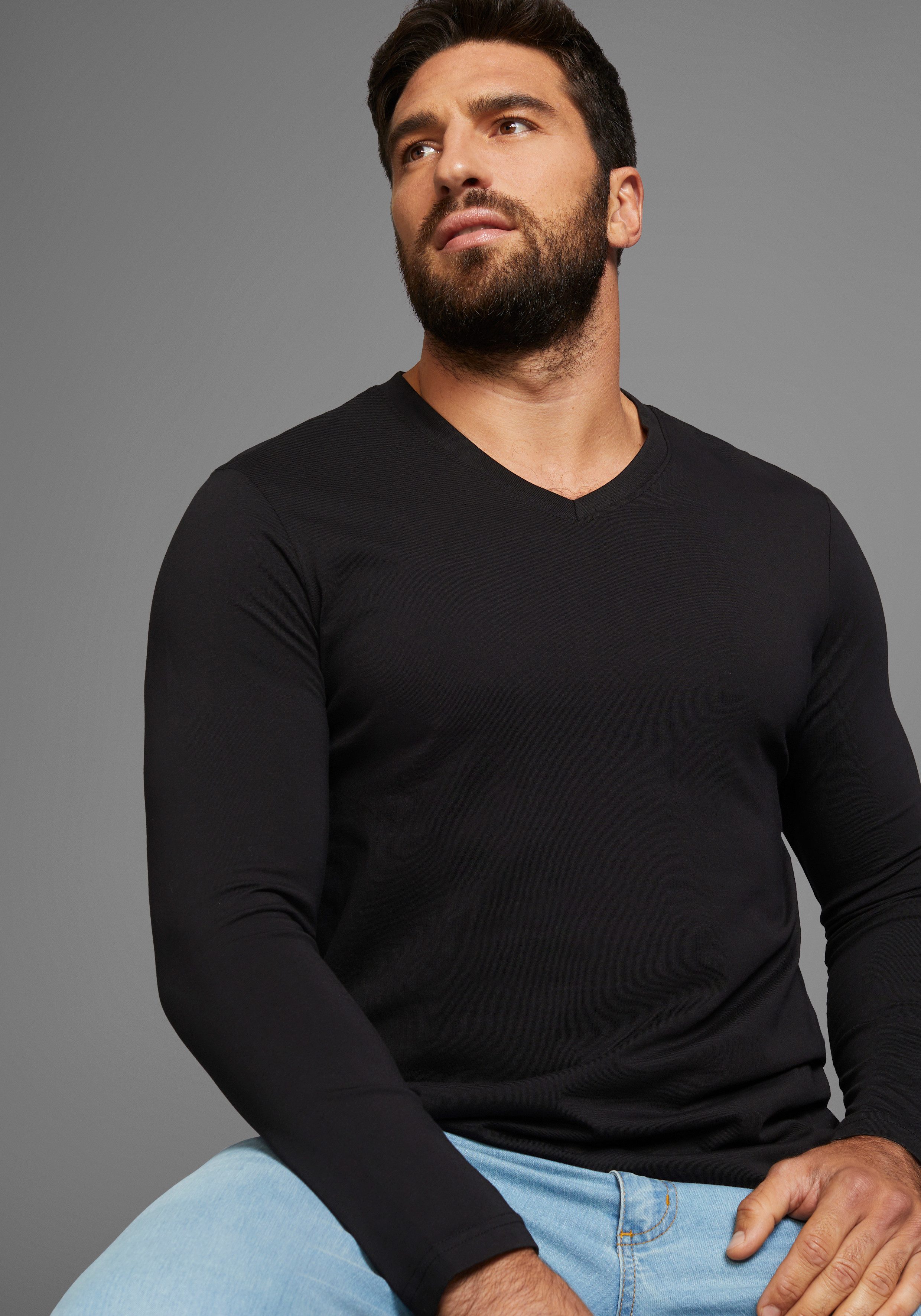 Man's World Langarmshirt auch zum Unterziehen