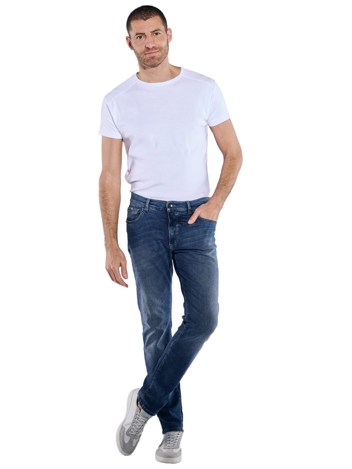 Engbers Straight-Jeans Herren Super-Stretch-Jeans "My Favorite", Brilliantblau