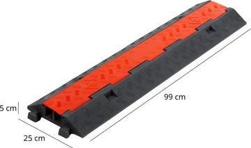 Stagecaptain Kabelkanal Protector CB2-100L RD Kabelbrücke 2-Kammer 100 cm (1-St., Zusammensteckbare Kabelrampe/Überfahrschutz), Belastbar bis zu 7,5 t mit V-Steckverbindung
