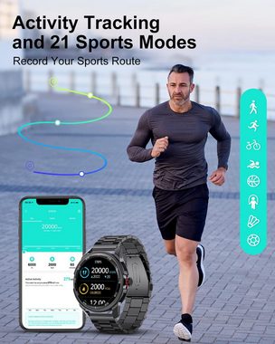 Lige Fitness-Tracker Blutdruck/Herzfrequenz, IP67 Wasserdicht Smartwatch (1,32 Zoll, Android/iOS), Mit den besten und erstaunlichsten Funktionen, attraktivem Design