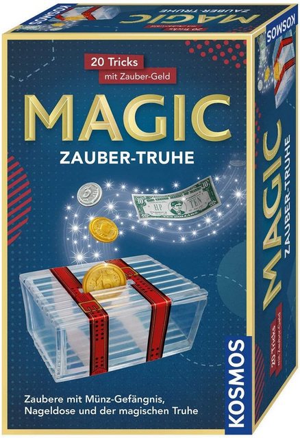 Kosmos Zauberkasten “KOSMOS 657505 – Zauber-Truhe, 20 magische Tricks mit Zaubergeld und Münzen”