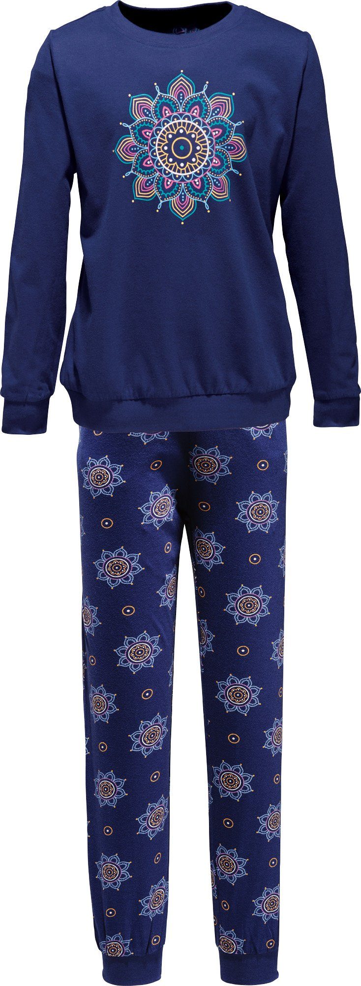 Single-Jersey Kinder-Schlafanzug marine Erwin Müller Pyjama gemustert