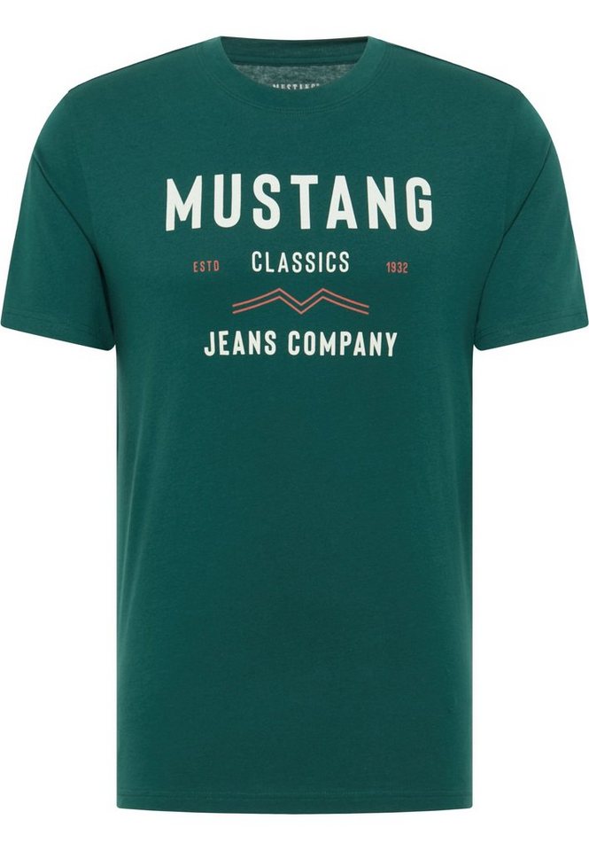 MUSTANG Kurzarmshirt Mustang T-Shirt Print-Shirt, Gerader Schnitt
