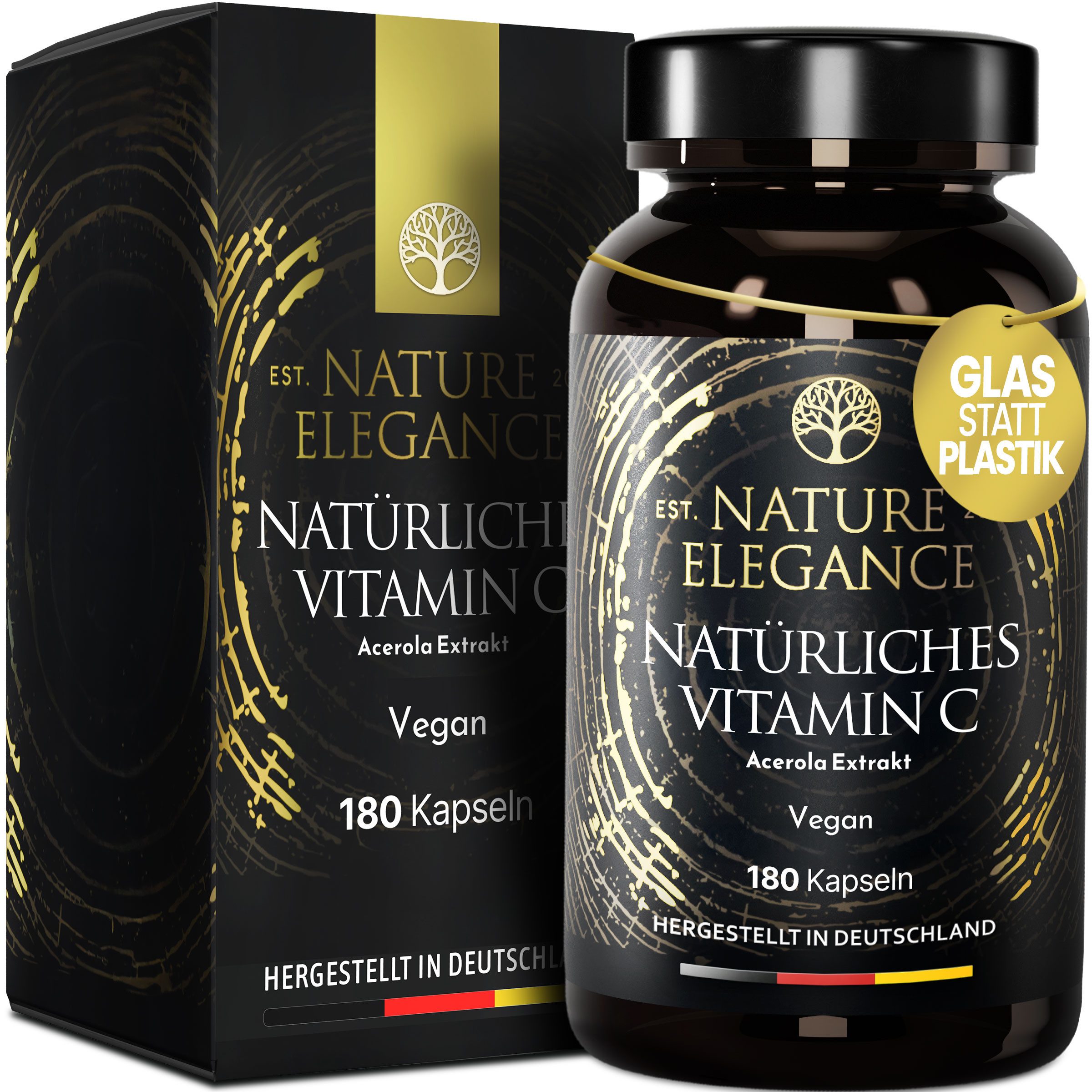 NEOLYMP Natürliches Vitamin C aus Acerola – Hochdosiert & vegan – 180 Kapseln Kapseln, Vitamin C für 6 Monate – gut verträglich – in Deutschland produziert