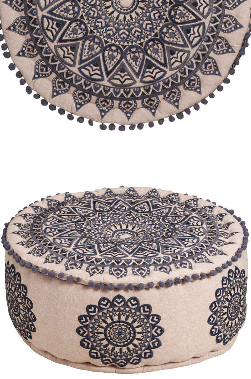 Marrakesch Orient & Mediterran Interior Pouf Arabisches Sitzpouf Aziza, Sitzkissen, Bodenkissen, Handarbeit