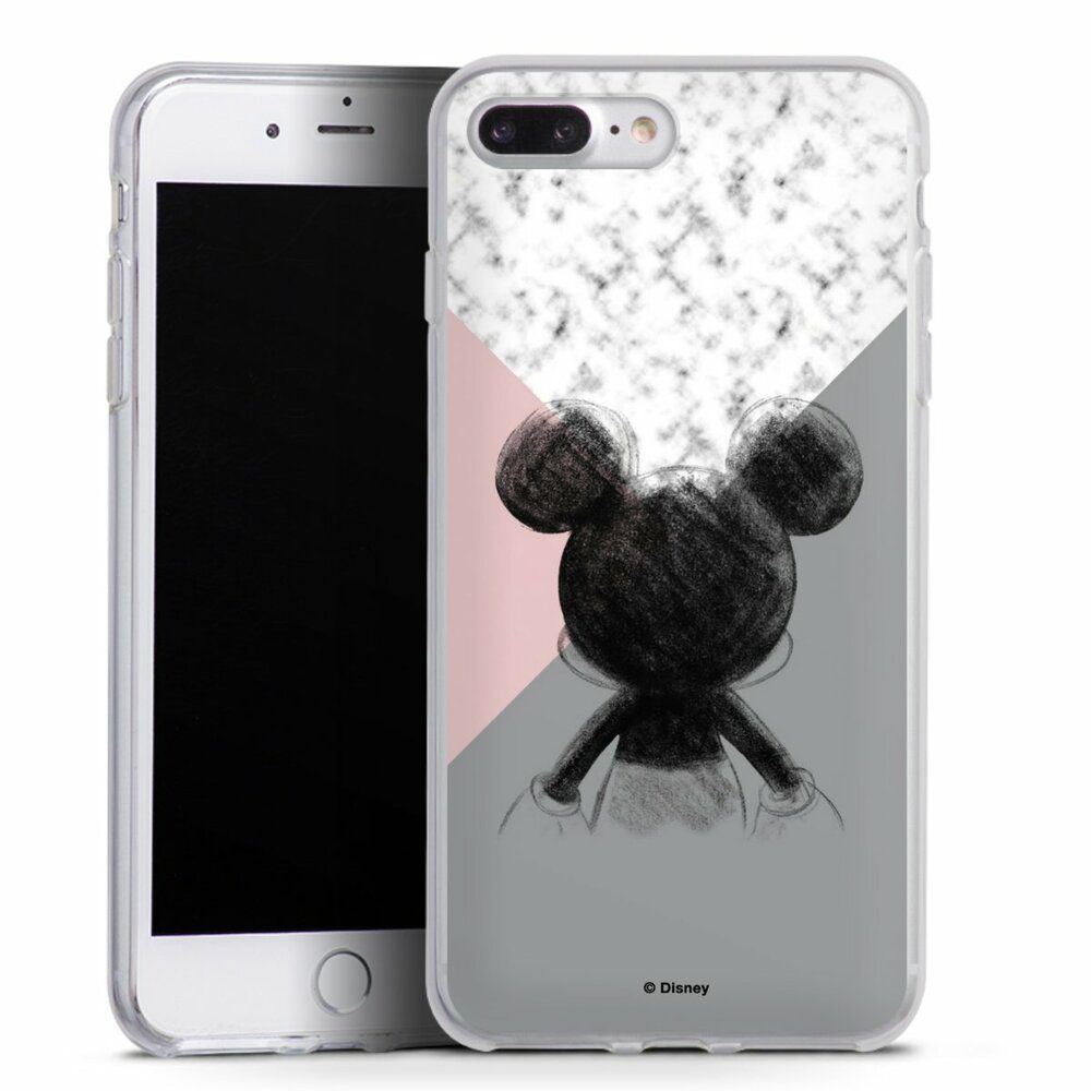 DeinDesign Handyhülle Disney Marmor Mickey Mouse Mickey Mouse Scribble,  Apple iPhone 7 Plus Silikon Hülle Bumper Case Handy Schutzhülle