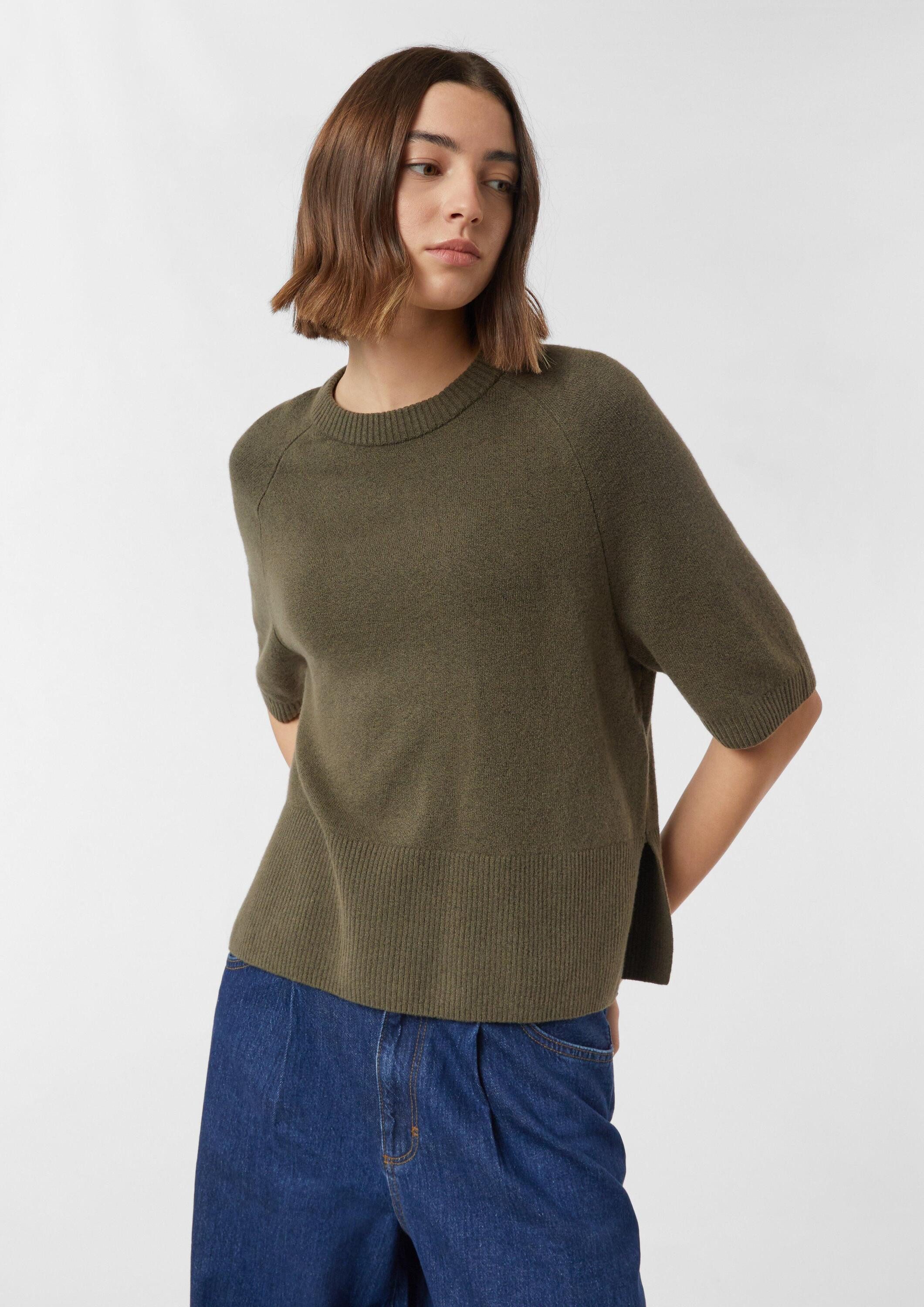 comma Kurzarmpullover Strickpullover Feinstrickpullover mit Halbarm günstig online kaufen