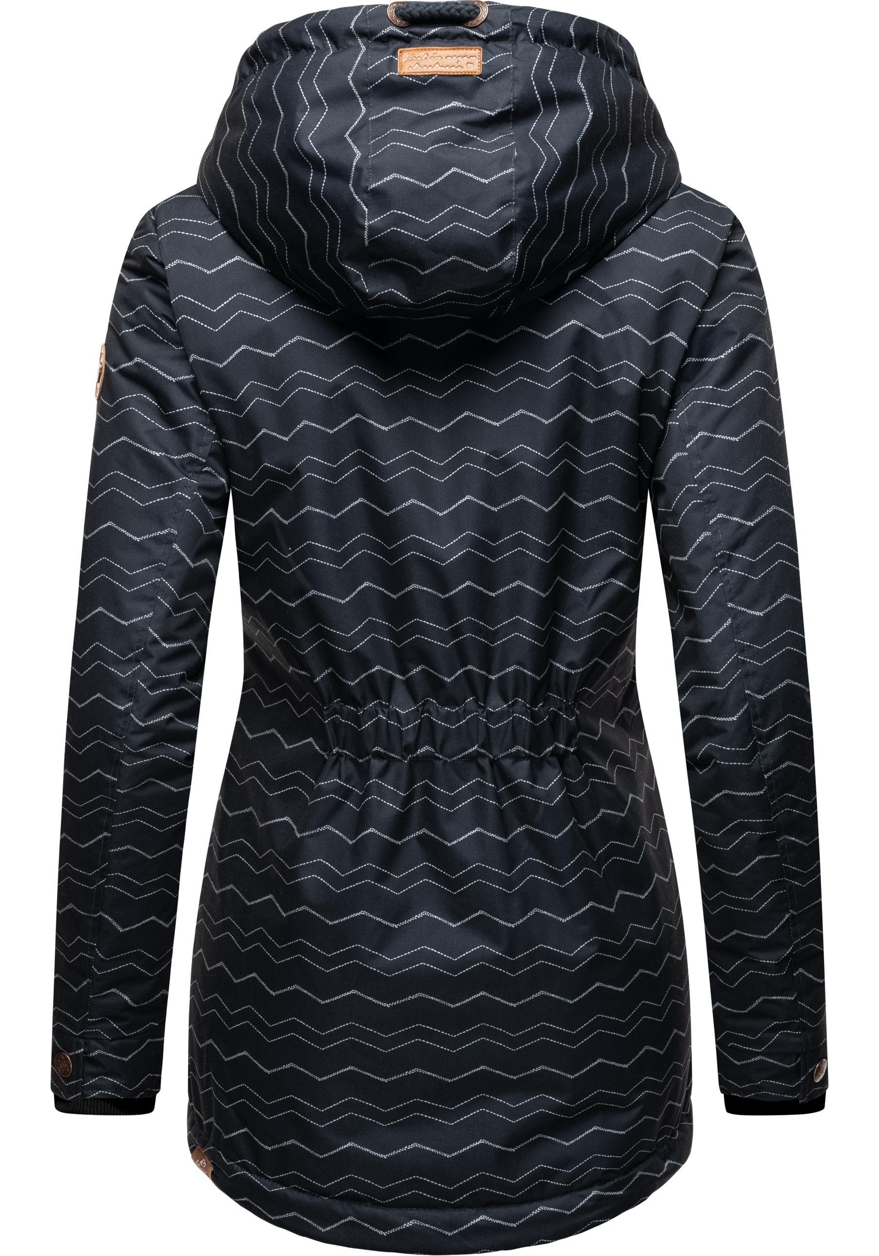 Ragwear Winterjacke Zuzka Winter Wasserdichter Winterparka mit Teddyfleece Innenfutter